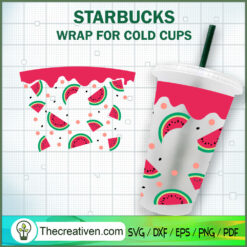 Watermelon Starbucks Cup SVG, Starbucks Cold Cup Full Wrap SVG