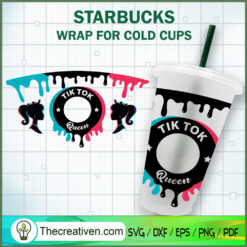Tiktok Princess Starbucks Cup SVG, Starbucks Cold Cup Full Wrap SVG