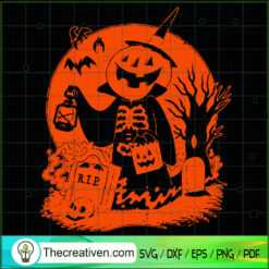 Halloween Pumpkin In Cemetery SVG, Scary Halloween SVG, Halloween SVG