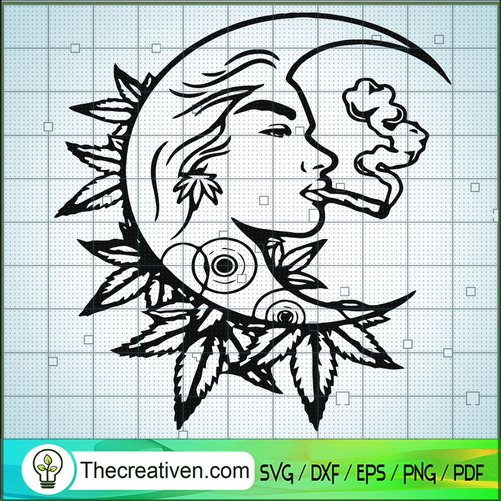 Moon Girl Smoke Weed SVG, Moon Cannabis SVG, Marijuana SVG 1 Moon Girl Smoke Weed SVG, Moon Cannabis SVG, Marijuana SVG