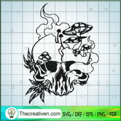 Horror Skull SVG, Skull Cannabis SVG, Halloween Cannabis SVG