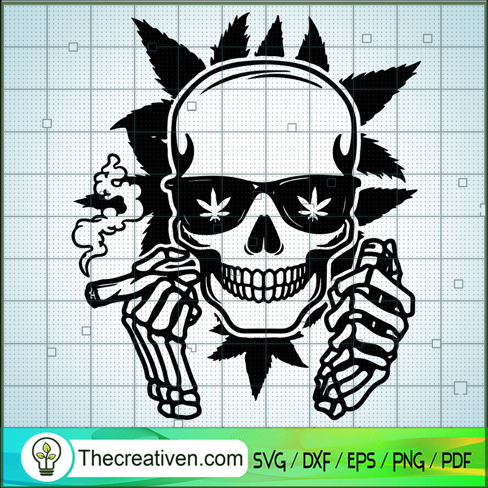 Skull Smoke Weed SVG, Skull SVG, Cannabis SVG 1 Skull Smoke Weed SVG, Skull SVG, Cannabis SVG