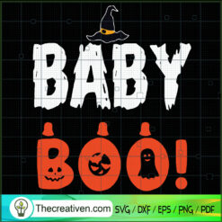 Baby Boo SVG, Boo Boo Halloween SVG, Witch Hat SVG