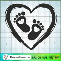 Baby Feet In Heart SVG, Love Baby SVG, Baby Feet SVG