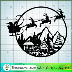 Santa Claus Is Riding a Reindeer SVG, Santa Claus SVG, Christmas SVG
