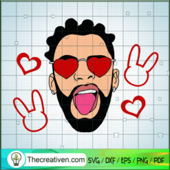 Bad Bunny Heart Eyes SVG Cut File for Cricut & Silhouette
