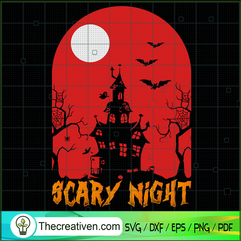 Scary Night SVG, Abandoned Mansion SVG, Halloween SVG 1 Scary Night SVG, Abandoned Mansion SVG, Halloween SVG
