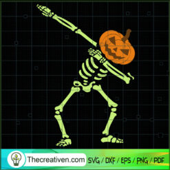 Skeleton Dabbing SVG, Pumpkin Head SVG, Halloween Funny SVG