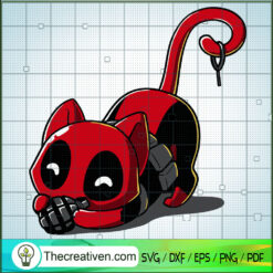 Deadpool Cat SVG, Deadpool Kitty with Grenade SVG,  Marvel Comics SVG