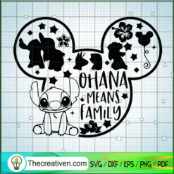 Ohana Means Family SVG, Stitch Disney SVG, Disney Mickey Head SVG
