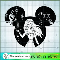 Princess Elsa SVG, Frozen Mickey Head SVG, Disney SVG