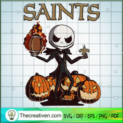 Saints Jack SVG, Jack Skellington Pumpkin SVG, Jack NFL SVG