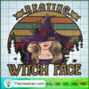 Resting Witch Face SVG, Witch Retro SVG, Halloween SVG