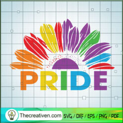 Pride Sunflower SVG, LGBTQ Pride Sunflower SVG, Sunflower Rainbow SVG