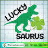 Lucky Saurus SVG, Dinosaurus SVG, St.Patrick Day SVG