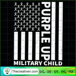 Purple Up Military Child SVG, Army SVG, USA Flag SVG