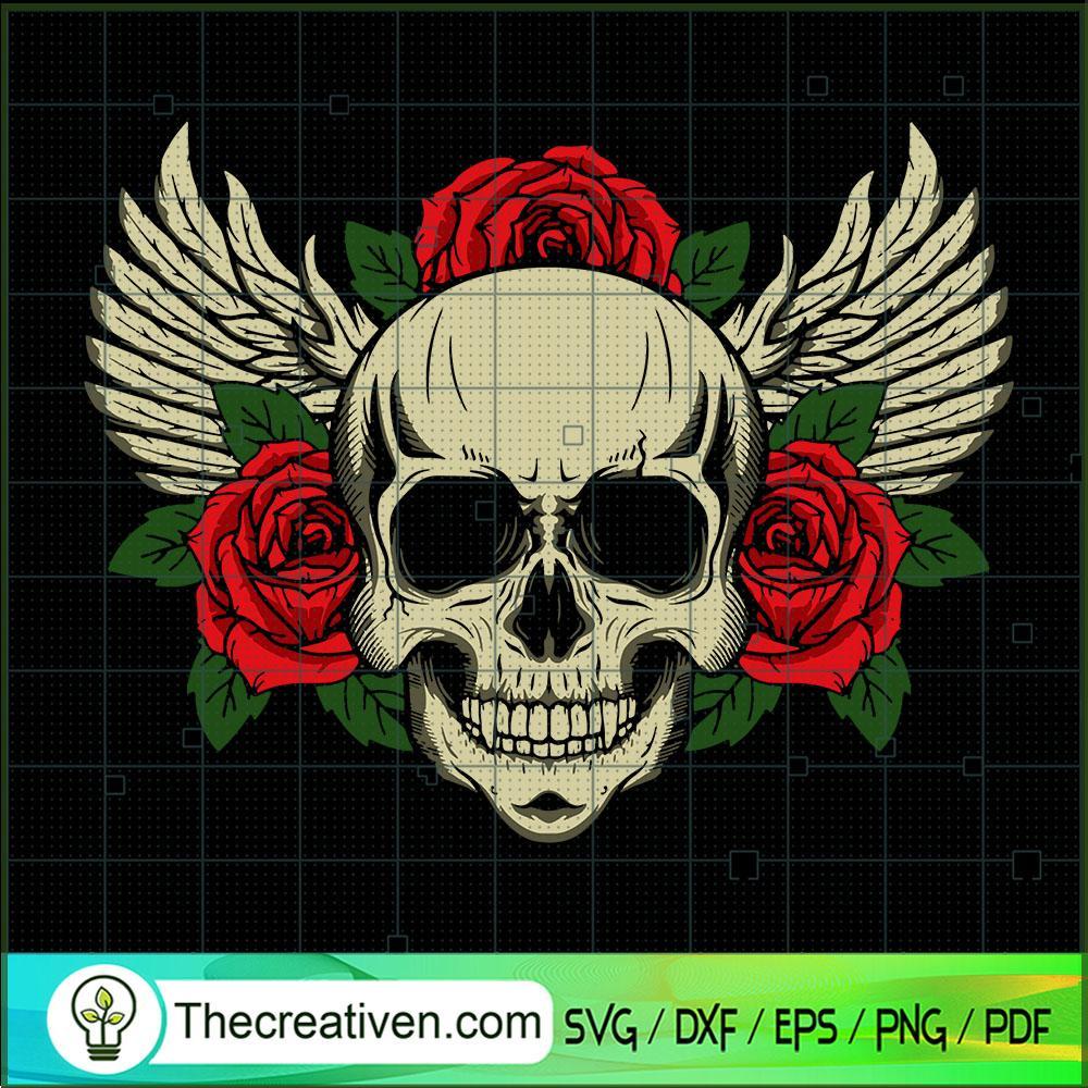 Skull Wings SVG, Skull Rose Flower SVG, Skull SVG 1 Skull Wings SVG, Skull Rose Flower SVG, Skull SVG