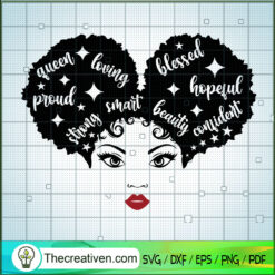Afro Puff Queen Star SVG, Afro Puff Girl SVG, Black People SVG