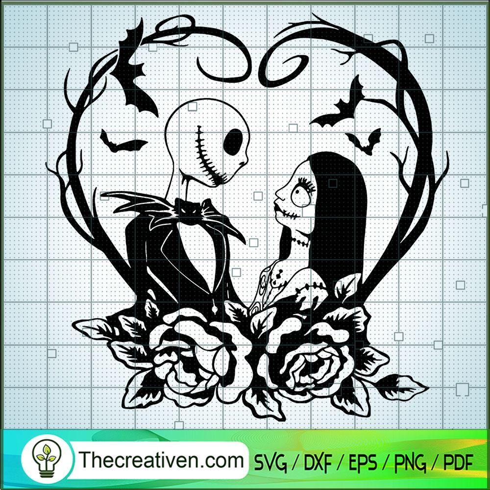 Jack And Sally In Heart SVG Cut File for Cricut & Silh Design 54263 1 Jack And Sally In Heart SVG Cut File for Cricut & Silh Design 54263