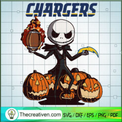 Los Angeles Chargers SVG, Chargers Jack Skelington SVG, NFL SVG