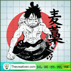 Monkey D.Luffy Circle Poster SVG, Luffy SVG, One Piece SVG