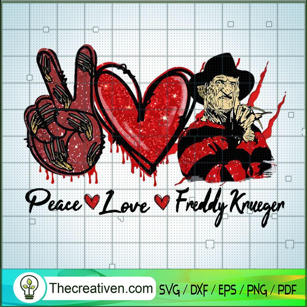 Peace Love Freddy SVG, Freddy Krueger SVG, Halloween SVG 1 Peace Love Freddy SVG, Freddy Krueger SVG, Halloween SVG
