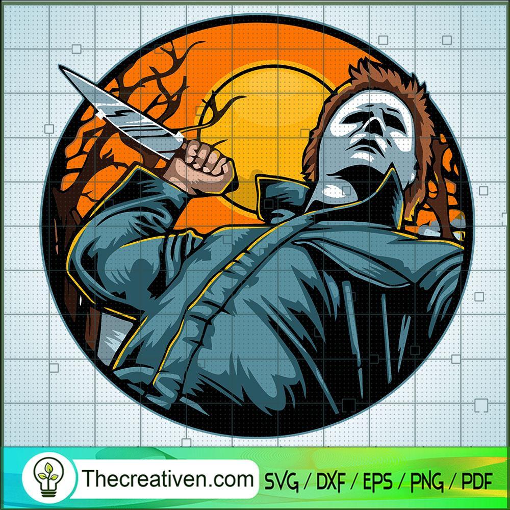 Michael Myers Killer Circle SVG Cut File for Cricut 1 Michael Myers Killer Circle SVG Cut File for Cricut
