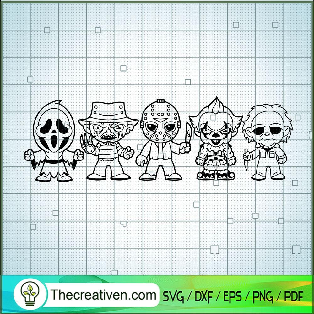 All Chibi Horror Characters SVG, Horror Movie SVG, Killer SVG 1 All Chibi Horror Characters SVG, Horror Movie SVG, Killer SVG