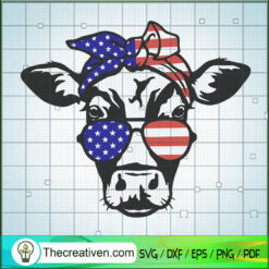 Heifer 4th of July SVG, Heifer SVG, USA Flag SVG