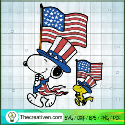 Snoopy 4th of July SVG, USA Flag SVG, Independence Day SVG