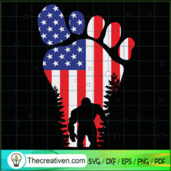 Bigfoot In Big Feet SVG, Bigfoot SVG, USA Flag SVG