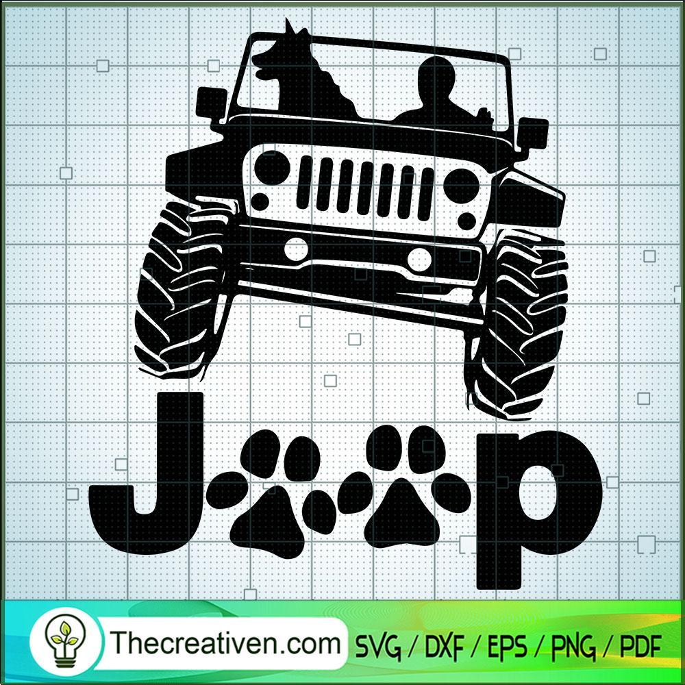 Jeep And Dog SVG Cut File for Cricut & Silhouette 1 Jeep And Dog SVG Cut File for Cricut & Silhouette