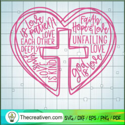 Jesus is Love Word Heart Cro SVG Cut File for Cricut