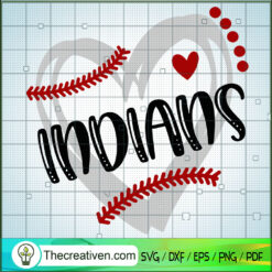 Indians Baseball Heart SVG, Baseball Sport SVG, MLB SVG