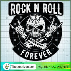 Skull Hands Rock N Roll SVG, Rock and Roll SVG, Skeleton Rock Hand SVG