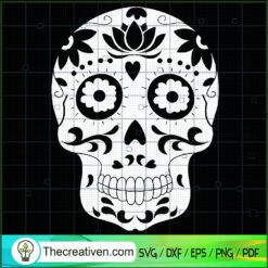 Skull Lotus SVG, Skull SVG, Flower Lotus SVG