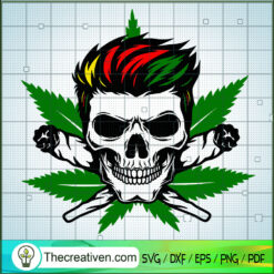 Skull Cannabis SVG, Cannabis SVG, Leaf SVG