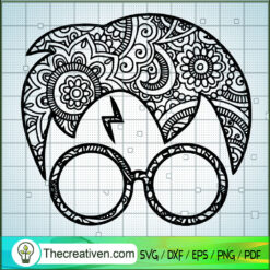 Harry Potter Mandala SVG, Harry Potter Pattern Head SVG, Hogwarts SVG