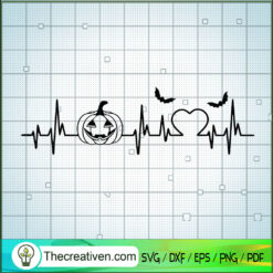 Pumpkin Heart Beat SVG, Pumpkin Halloween SVG, Halloween SVG