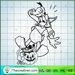 Donald Duck Halloween Outline SVG Cut File for Cricut & Silhouette