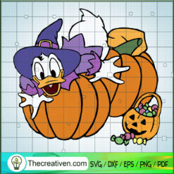 Donald Duck Play With Pumpki SVG Cut File for Cricut