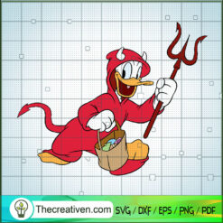Funny Devil Halloween SVG, Disney Donald Duck SVG, Halloween SVG