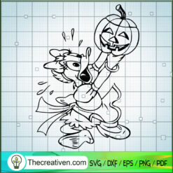 Donald Duck Have a Pumpkin H SVG Cut File for Cricut