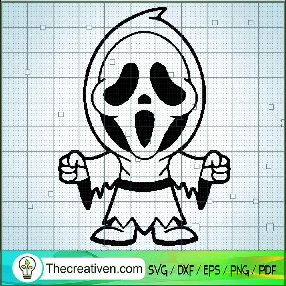 Scream Ghost Chibi Characters SVG Cut File for Cricut & Silhouette 1 Scream Ghost Chibi Characters SVG Cut File for Cricut & Silhouette