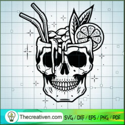 Skull Summer SVG, Skull SVG, Skull Beverage SVG