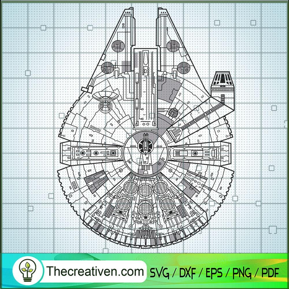 Millennium Falcon SVG Cut File for Cricut & Silhouette Design 51759 1 Millennium Falcon SVG Cut File for Cricut & Silhouette Design 51759