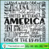 United We Stand America SVG, Home Of The Brave SVG, Red White Blue SVG