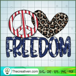 Peace Freedom SVG, Peace SVG, Heart Leopard SVG