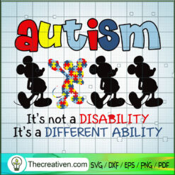 Autism It's Not A Disability It's A Di SVG Cut File fo Design 50733