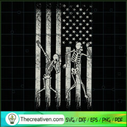 Skeleton Dancing SVG, USA Skeleton SVG, USA Flag SVG